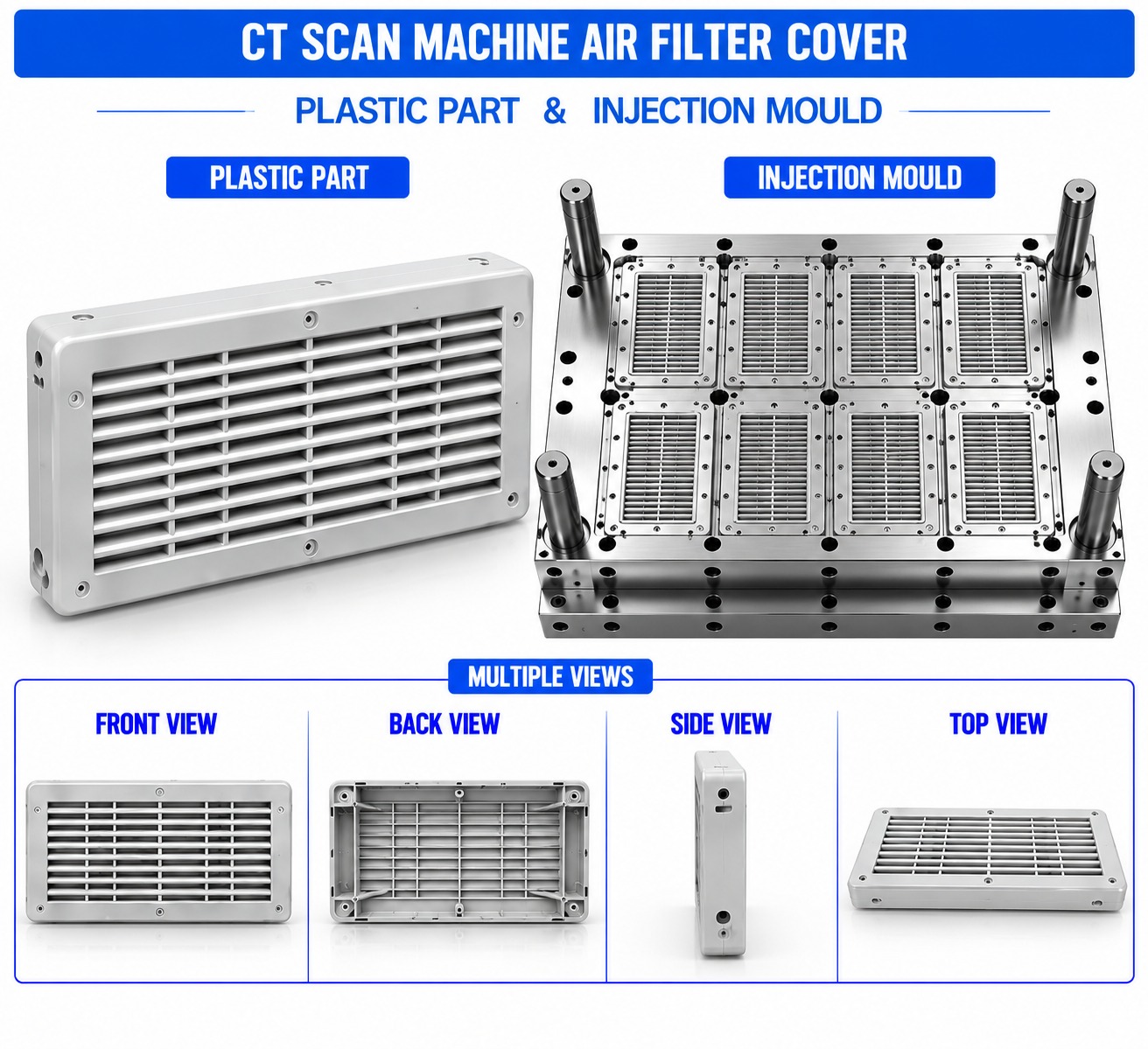 CT Scan Machine Plastic Air Filter Cover Mould and Moulding Service